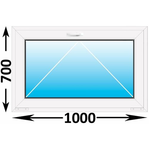 Пластиковое окно MELKE Lite 60 фрамуга 1000x700, с двухкамерным стеклопакетом (ширина Х высота) (1000Х700)