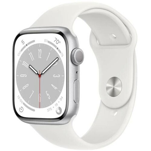 Умные часы Apple Watch Series 8, 45 мм, R, GPS, Aluminium Case, silver/white