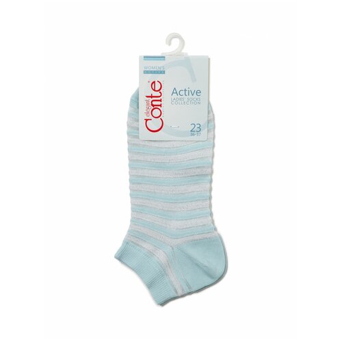 Женские носки Conte Elegant укороченные, в сетку, размер 23, голубой