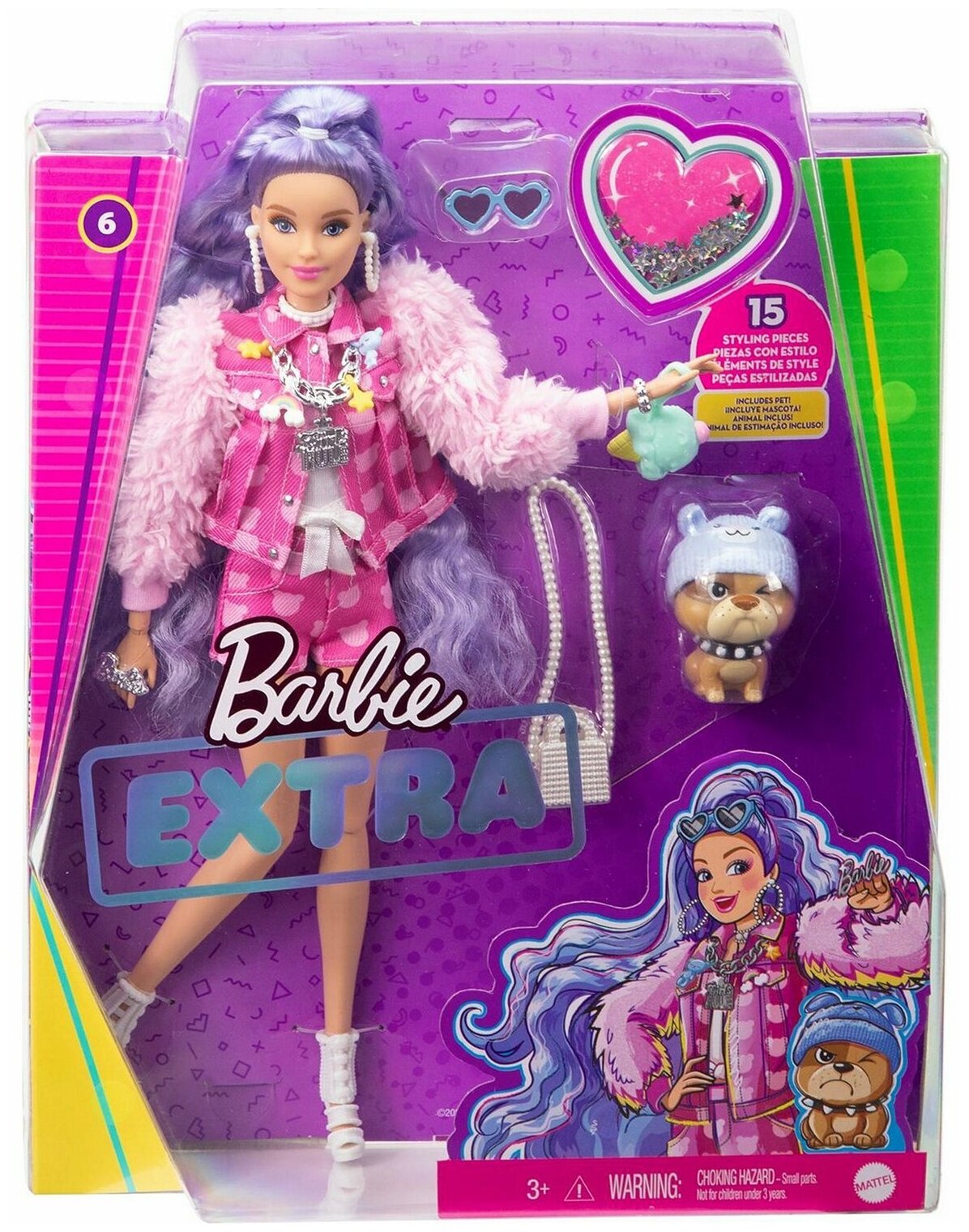 Кукла Barbie Экстра Милли с сиреневыми волосами, 30 см, GXF08