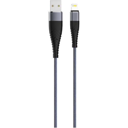 Кабель OLMIO USB 2.0 - lightning (SOLID), 1.2 м, металл