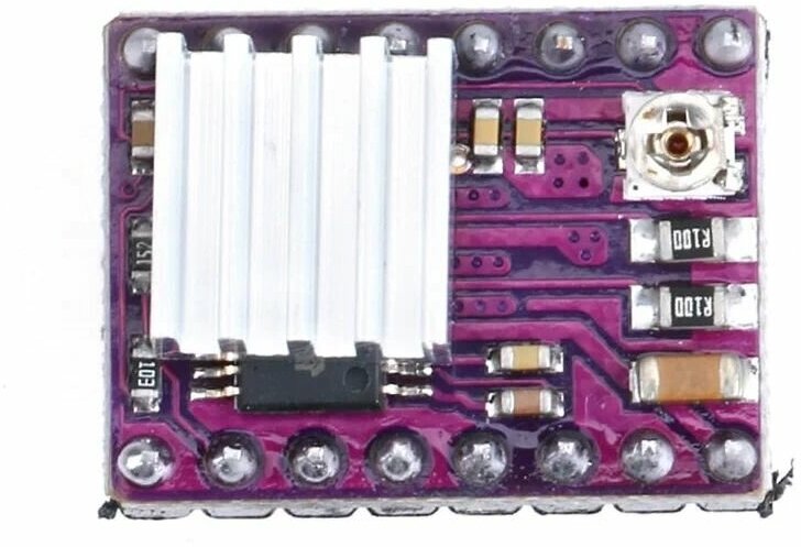 Модуль Драйвер шагового двигателя DRV8825 с радиатором (Фиолетовый) с шагами: 11/21/41/81/161/32