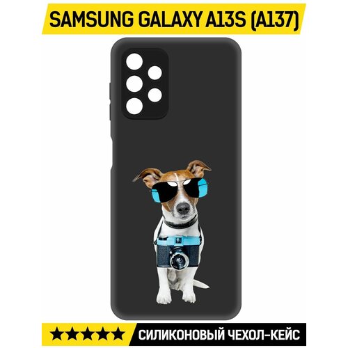 Чехол-накладка Krutoff Soft Case Пес-турист для Samsung Galaxy A13s (A137) черный чехол накладка krutoff soft case пес турист для samsung galaxy a13s a137 черный