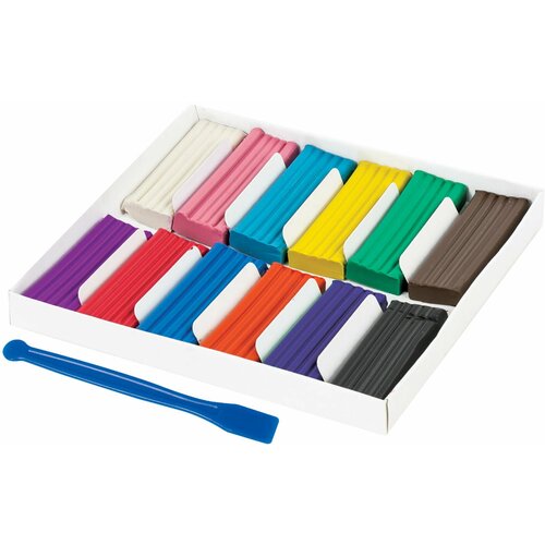 Упаковка 8 шт Пластилин классический офисмаг 12 цветов 240 г со стеком 106677 1152₽