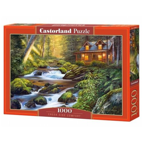Puzzle-1000 Дом у ручья, Castorland пазлы 1000 семья тигров у ручья
