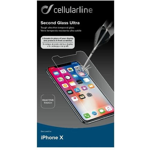 Противоударное защитное стекло Cellularline для iPhone X/Xs/11 Pro Без рамки