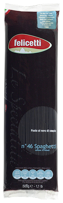 Макаронные изделия Felicetti Спагетти, с чернилами каракатицы, 500 г - фотография № 1