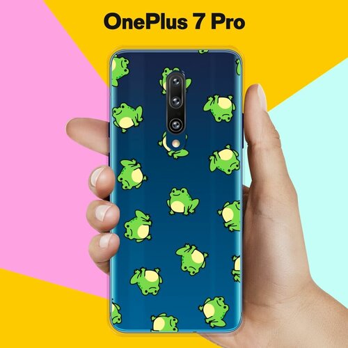 Силиконовый чехол на OnePlus 7 Pro Лягушки / для ВанПлас 7 Про силиконовый чехол на oneplus 7 pro ванплас 7 про черно белый узор