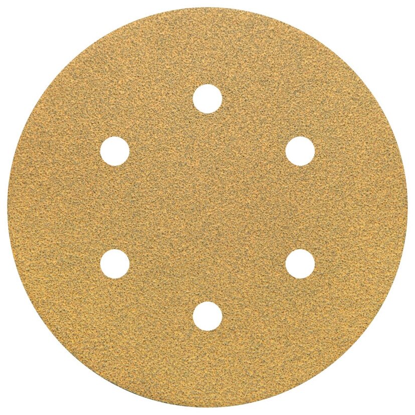 Круг шлифовальный на липучке "NAPOLEON PAPER GOLD" 5шт диаметр 150 мм 6 отверстий зернистость Р120 / наждачная бумага / абразив / наждачный круг / абразивный круг / наждачка / шкурка шлифовальная