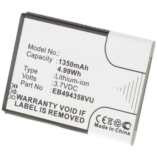 фото Аккумулятор ibatt ib-u3-m353 1350mah для samsung gt-s6818v, gt-s6818, ace, galaxy s mini, gt-s5830i galaxy ace, gt-s5660 galaxy gio,