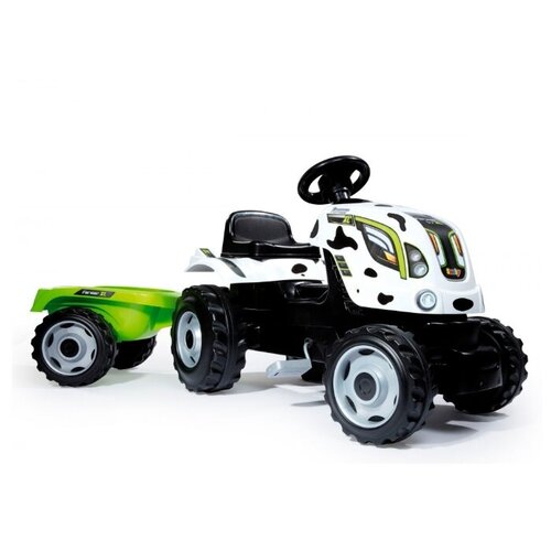 Веломобиль Smoby Трактор Claas XL с прицепом, белый