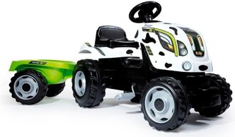 Веломобиль Smoby Трактор Claas XL с прицепом, белый