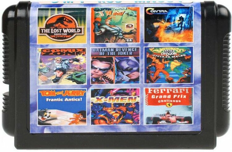 Сборник игр 9 в 1 MA-904 Lost World / Jim / Contra / Contra / Comix Zone / Batman Joker (16 bit) английский язык