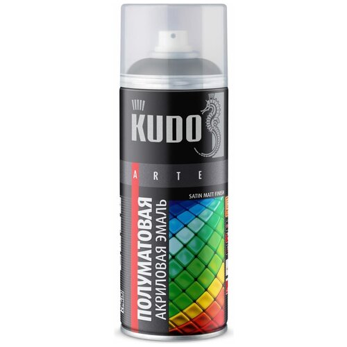Универсальная эмаль-аэрозоль KUDO Satin краска спрей металлик эмаль номерная kudo аэрозоль эмаль автомобильная ремонтная