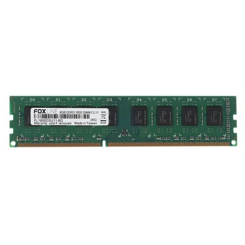 Оперативная память Foxline 8 ГБ DDR3 DIMM CL11 FL1600D3U11-8G оперативная память amd ddr3 dimm pc3 12800 1600mhz 4gb r534g1601u1s u