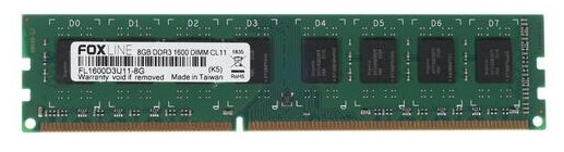 Оперативная память FOXLINE DIMM 8GB 1600 MHz DDR3 (FL1600D3U11-8G)