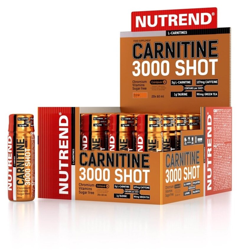 Carnitine 3000 Shot, 20 бутылочек * 60 мл, Orange / Апельсин