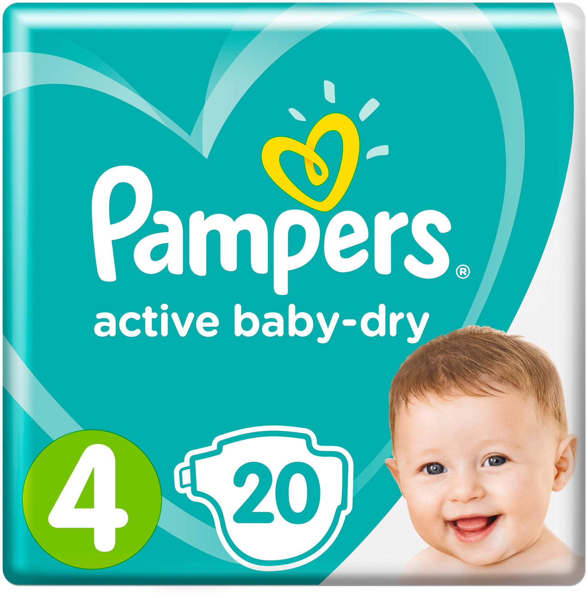 Подгузники Pampers Active Baby-Dry 9–14 кг, размер 4, 70 шт.
