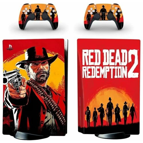 Набор наклеек Red Dead Redemption 2 на игровую консоль Sony PlayStation 5 Disc Edition защитная