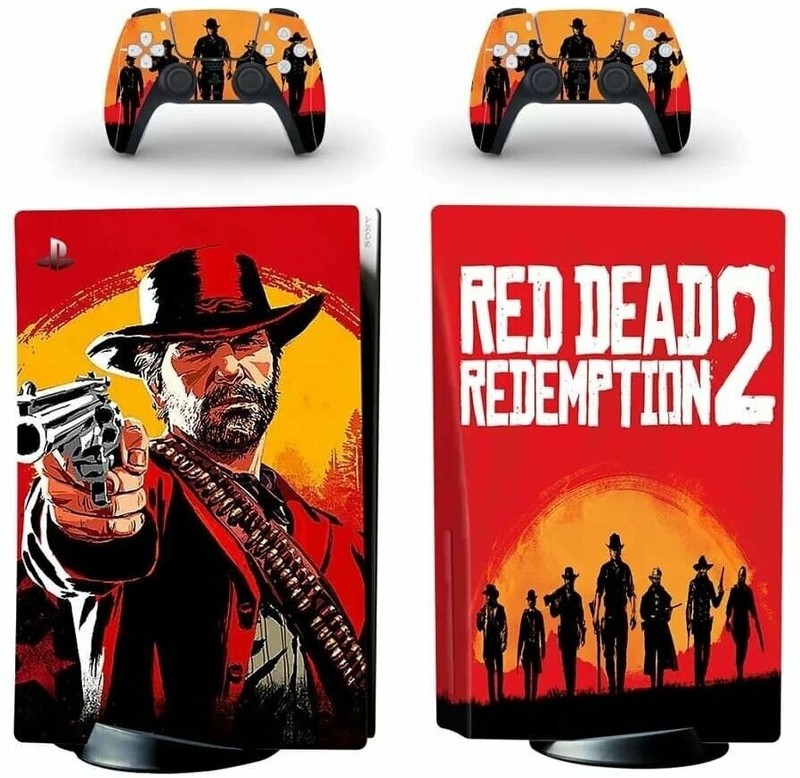 Набор наклеек Red Dead Redemption 2 на игровую консоль Sony PlayStation 5 Disc Edition защитная