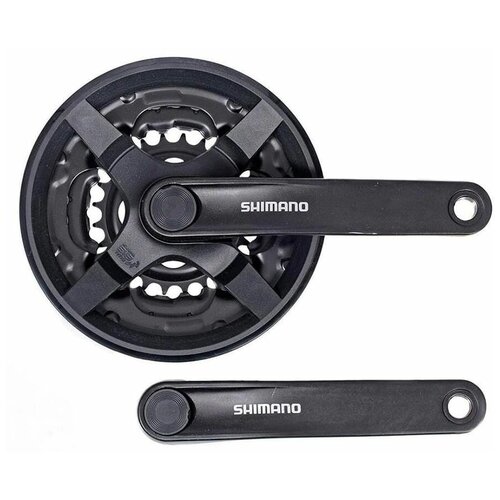 Шатун Shimano Tourney TY301 170мм 48/38/28 черный б/уп AFCTY301C888CL система шатунов велосипеда shimano tourney afctx801c222cl 7 8 скорость 42 32 22 шатун 170мм с защитой черная