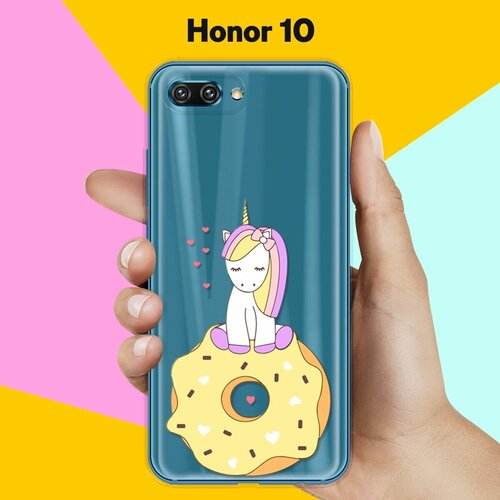 Силиконовый чехол Единорог на пончике на Honor 10