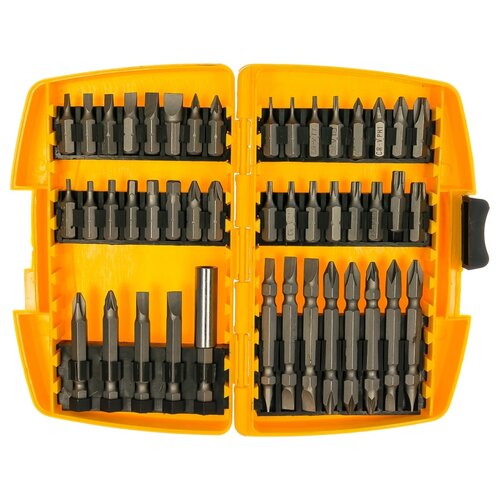 вставки биты двухсторонние 1 4 pz1 и pz2 60мм 10 штук stanley 1 68 786 Набор бит Энкор 19825, 45 предм., желтый