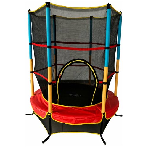 Каркасный батут Sport Elite FR-01-4.5FT 137х137х176 см , красный/синий/желтый каркасный батут sport elite fr 50 6ft 183х182х51 см синий