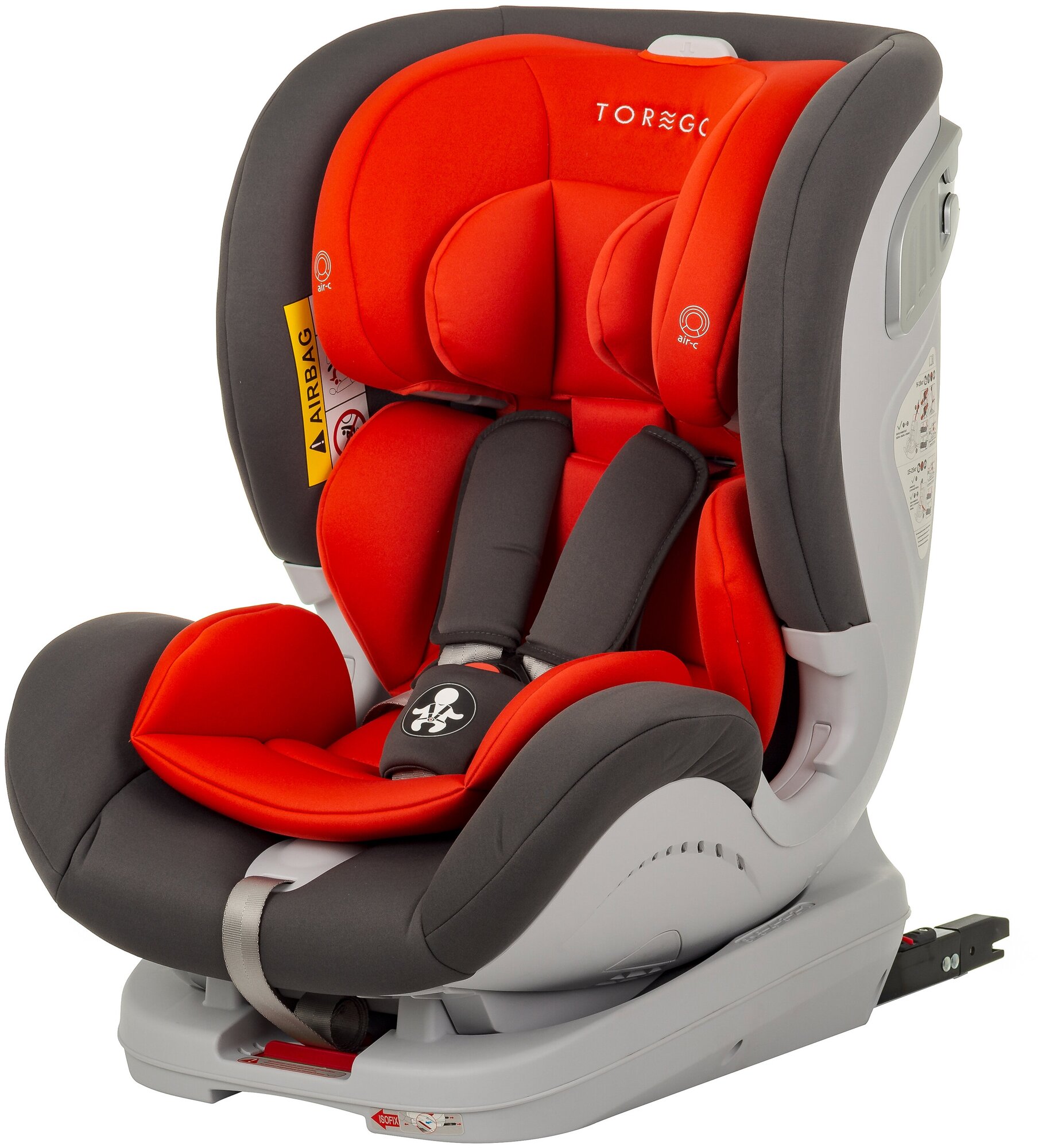 Автокресло TOREGO DRIVE ISOFIX Серый/Оранжевый