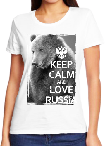 Футболка с надписью Россия keep calm and love Russia