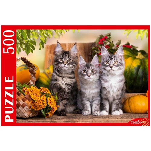 Пазл Рыжий кот Три непоседливых котенка ШТП500-1472, 500 дет., разноцветный