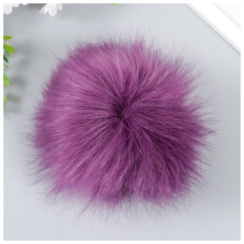 Карачаевская Помпон искусственный мех песец 14 см 57-Лиловый 345₽
