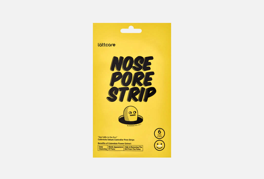 Очищающие полоски для носа Lättcare Calendula Nose Pore Strip / количество 6 шт