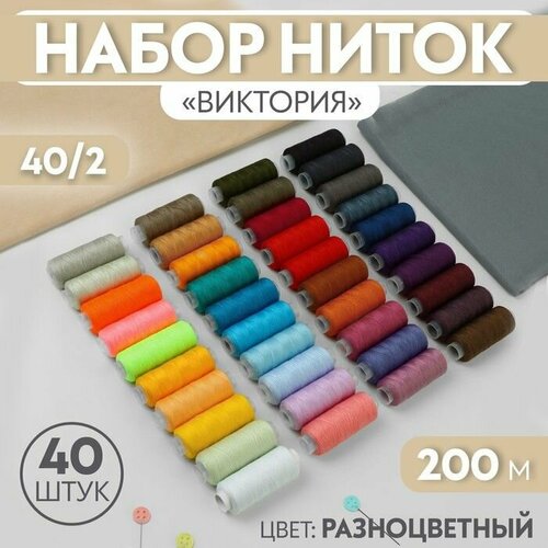 Набор ниток Виктория 402 200 м 40 шт цвет разноцветный 2110₽