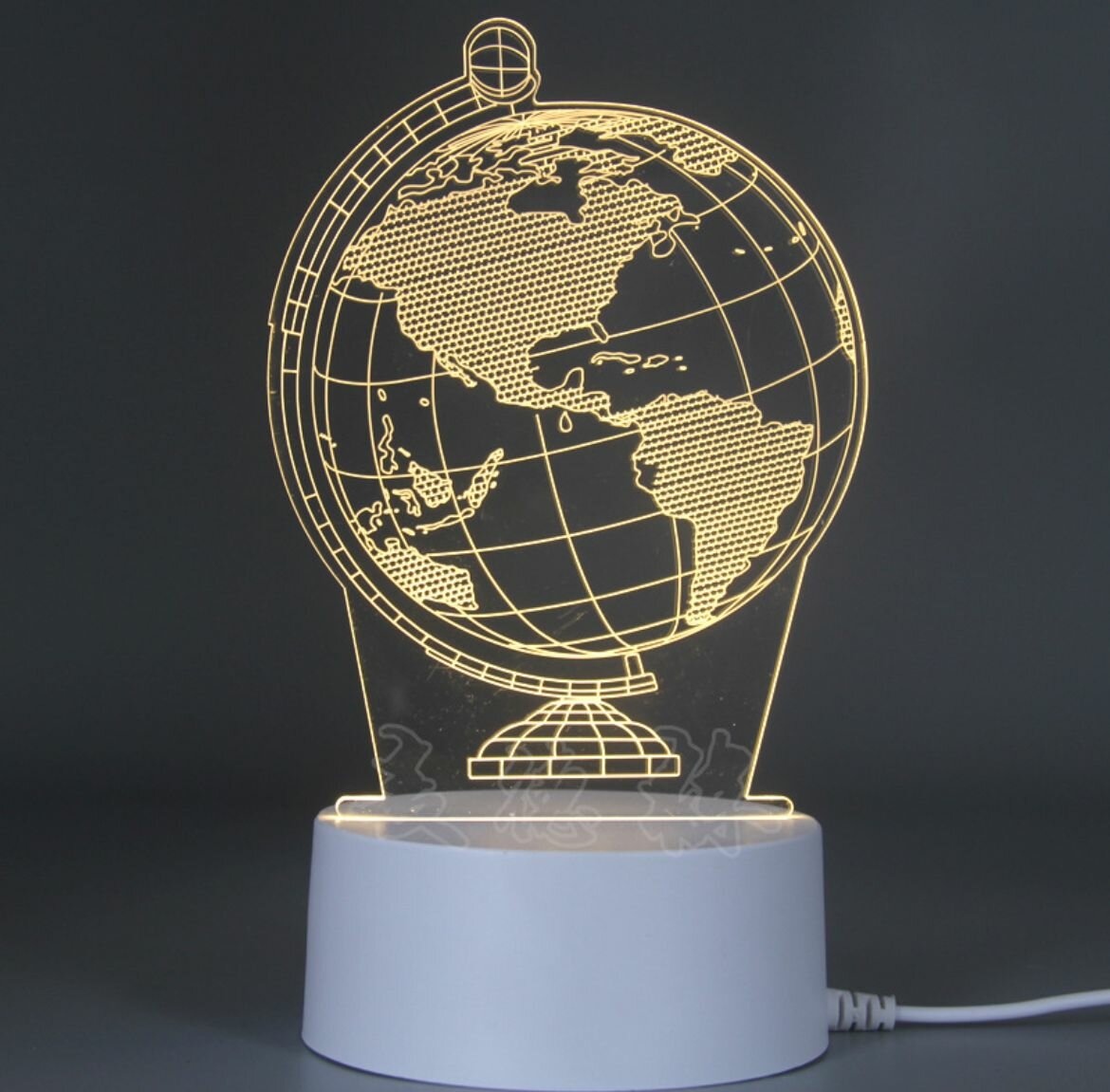 фото Ночник детский 3D Глобус, светильник интерьерный LED, настольная статуэтка светящаяся