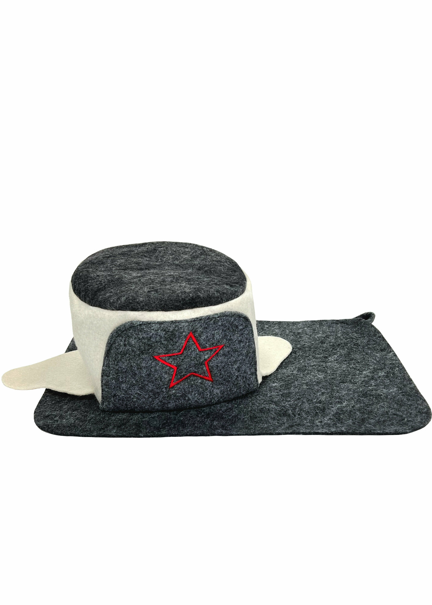 Банный набор шапка для бани и сауны, коврик лежак для бани и сауны, банные принадлежности, набор для бани мужской подарочный.