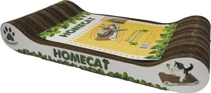 HOMECAT Когтеточка Мятная волна (48×25×8 см) (гофрокартон), серая