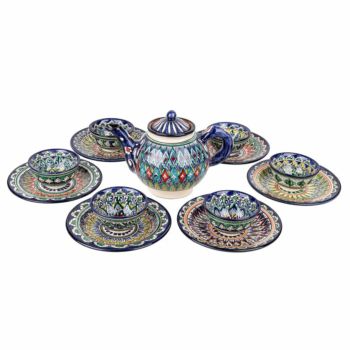 Сервиз узбекской посуды Риштан (13 предметов)