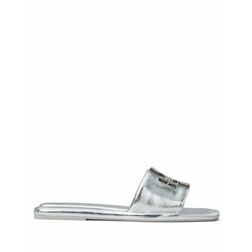 фото Сандалии tory burch double t deco sport, размер 8.5 us, серебряный
