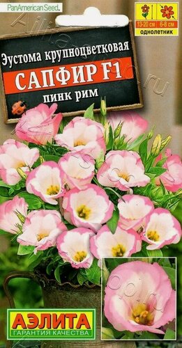 Изображение товара Эустома крупноцветковая Сапфир пинк рим F1 ( 1 упаковка ), семена