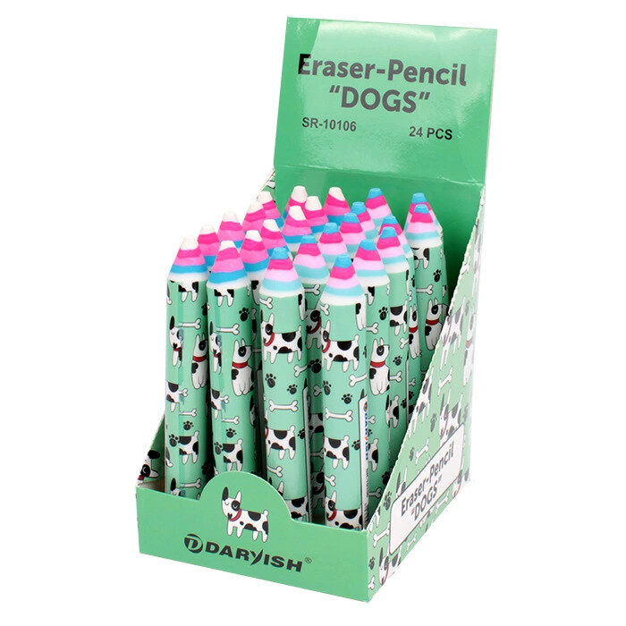 Ластик карандаш (стирательная резинка) 'Собачки 2', длина 13,5 см, диаметр 1,8 см, Darvish — фото 1