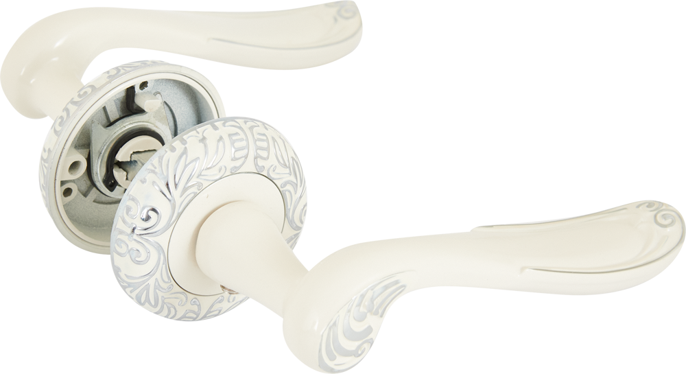 Дверные ручки AL 159 W комплект цвет белый хром