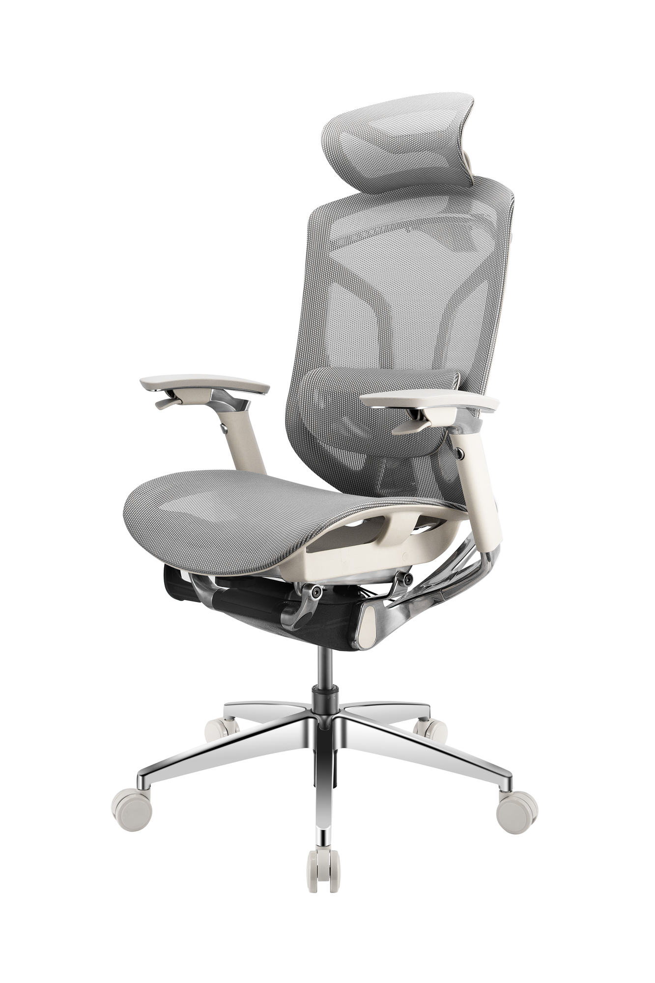 Премиум эргономичное кресло GT Chair Dvary Pro X, серый, регулировка глубины сиденья, 5D подлокотники