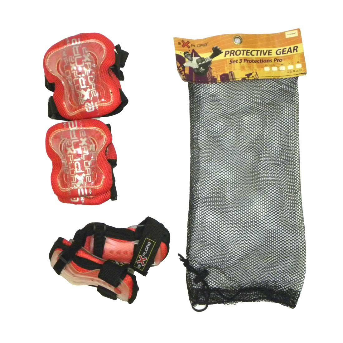 Защита Explore Swift (комплект) для катания на роликовых коньках скейтбордах самокатах. р. M Red