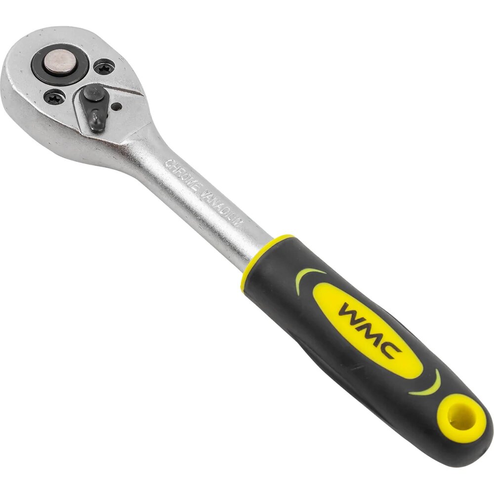 WMC TOOLS Трещотка реверсивная с резиновой ручкой 3/8'(L-200мм,24зуб.) WMC-80234(48824)