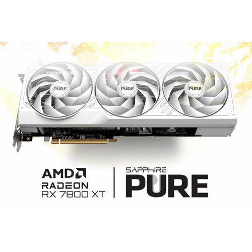 Видеокарта Sapphire AMD Radeon RX 7800XT Pure(White),16GB GDDR6, HDMIx2 DPx2