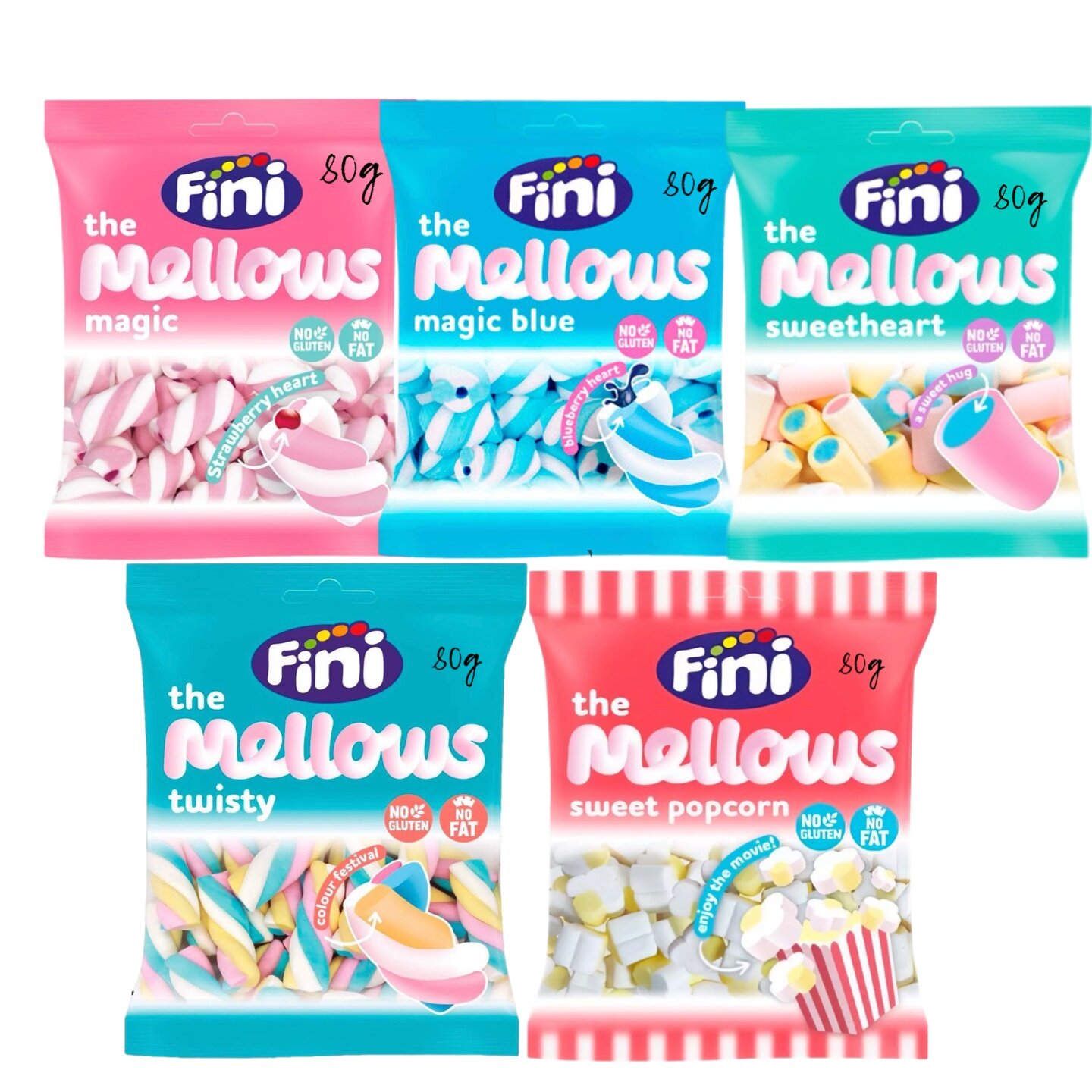 Маршмеллоу набор FINI Суфле, ассорти вкуса 5 шт х 80г (Испания)
