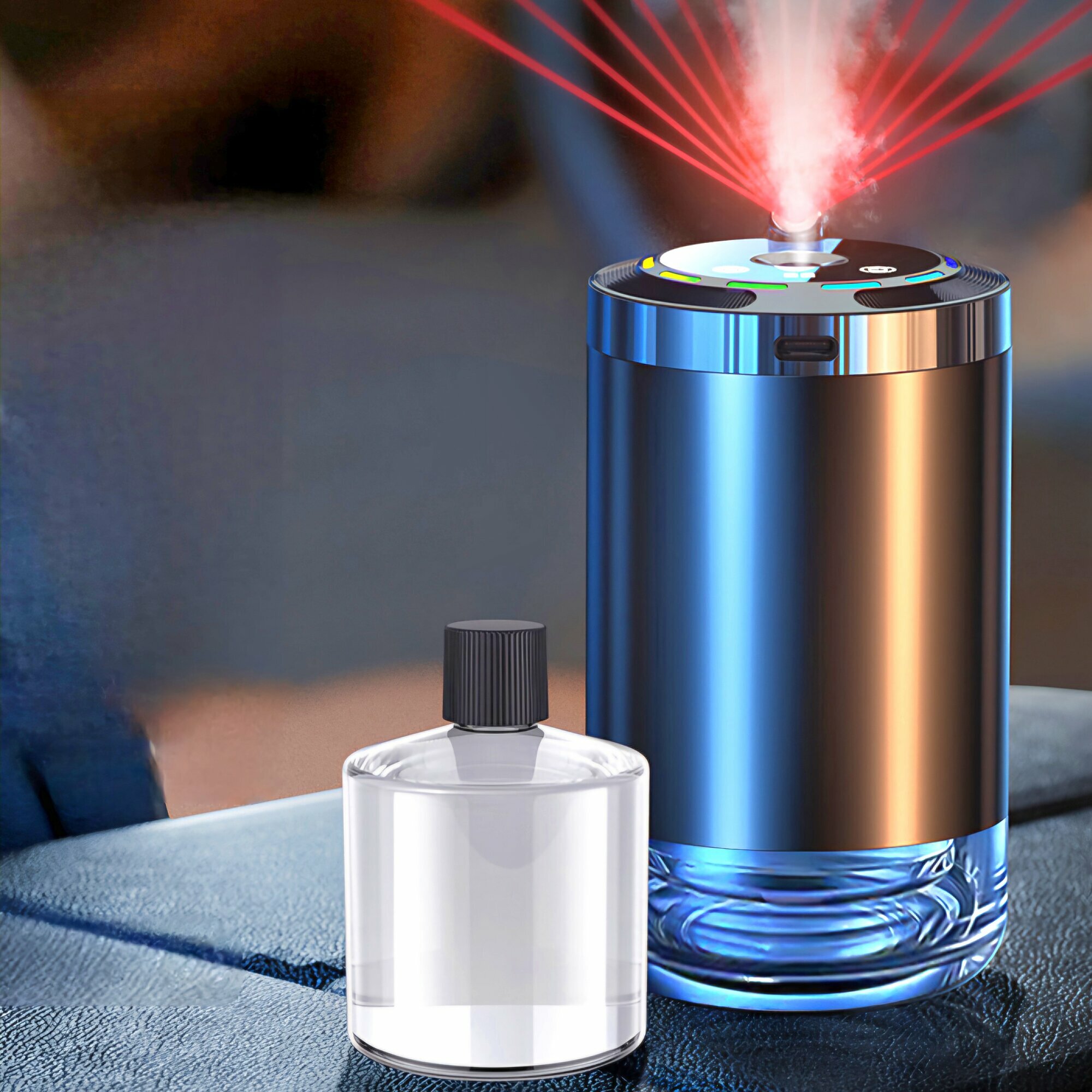 Умный автомобильный ароматизатор с подсветкой и звездным небом (корпус: пластиковый, аромат: океан)