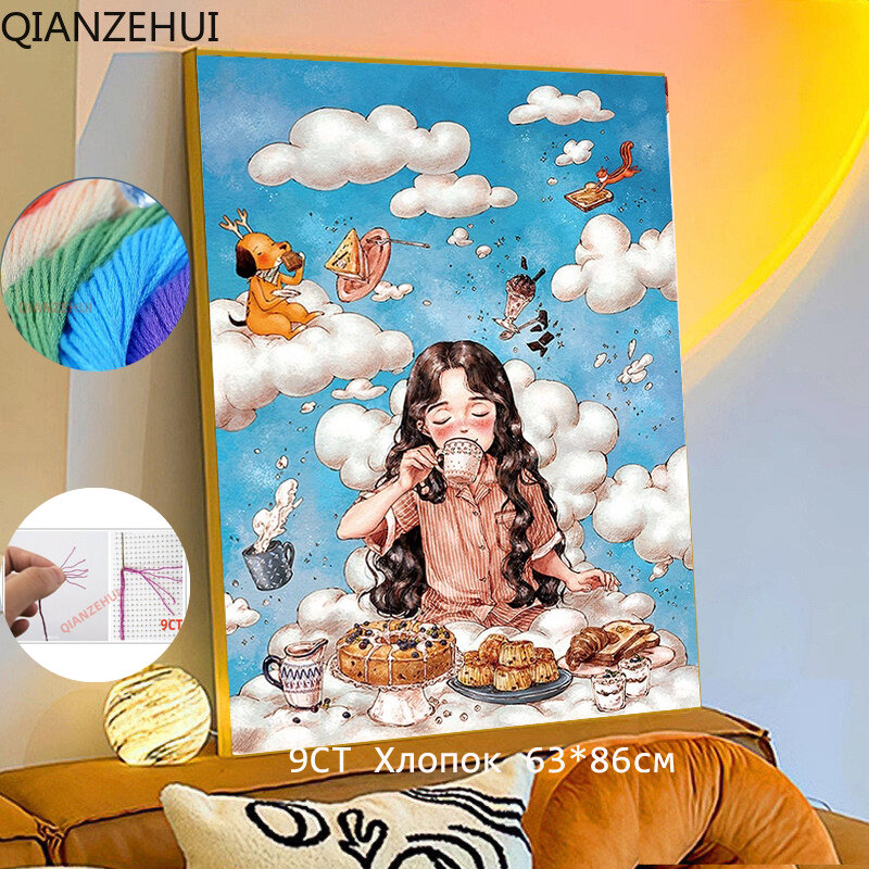Набор для вышивания Mona Lisa, Пионовидная бабочка девочка, Украшение дома Рукоделие