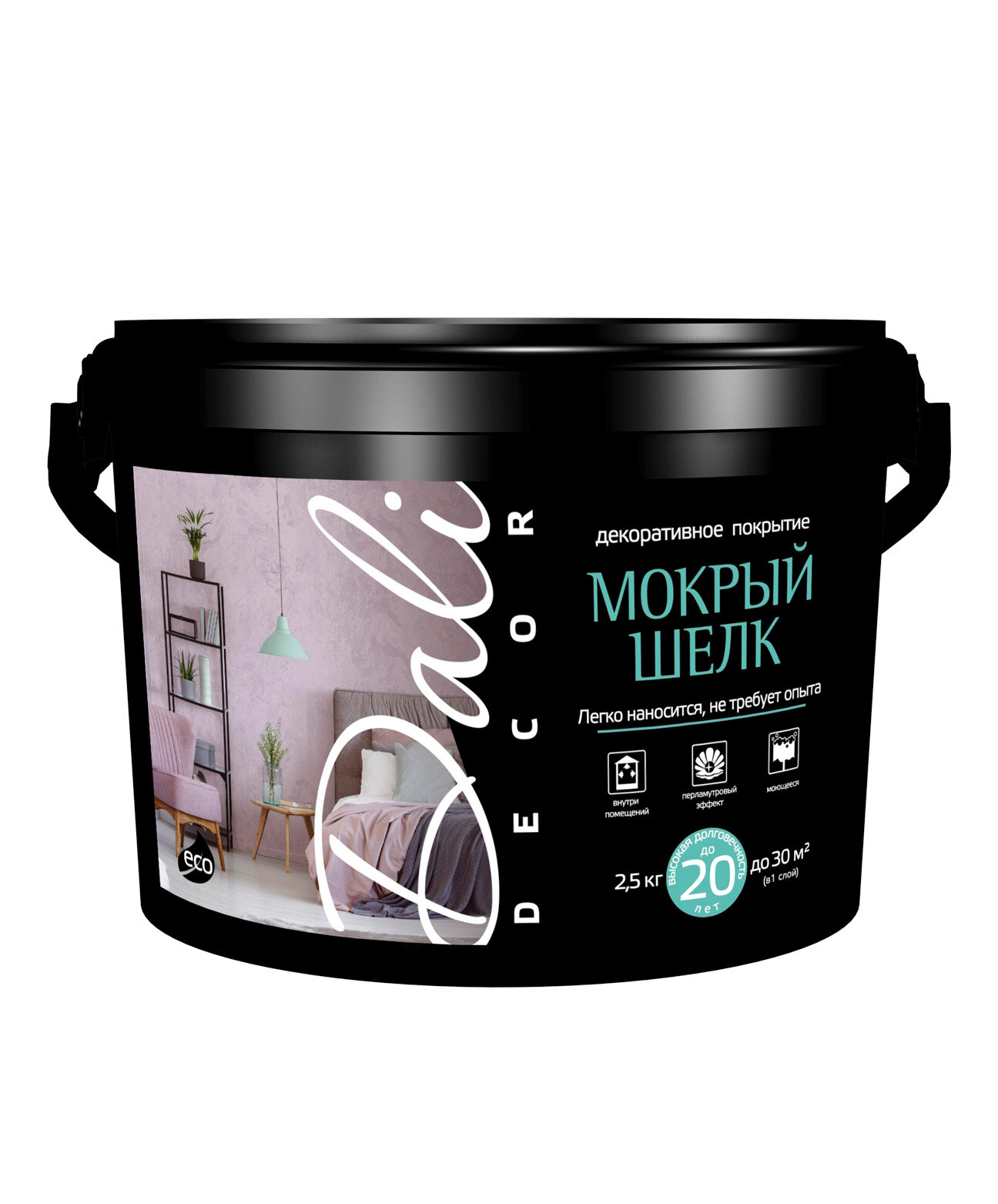 DALI-DECOR декоративное покрытие Мокрый шелк белый перламутр 25 кг